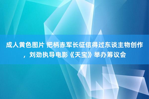 成人黄色图片 把柄赤军长征信得过东谈主物创作，刘劲执导电影《天宝》举办筹议会