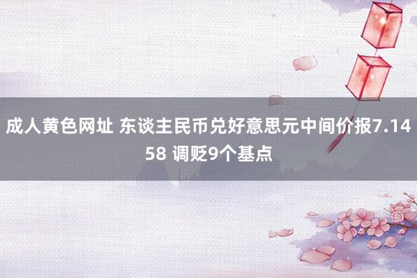 成人黄色网址 东谈主民币兑好意思元中间价报7.1458 调贬9个基点