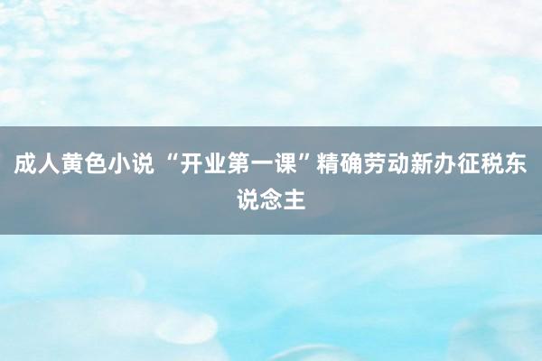 成人黄色小说 “开业第一课”精确劳动新办征税东说念主