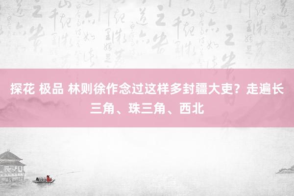 探花 极品 林则徐作念过这样多封疆大吏？走遍长三角、珠三角、西北