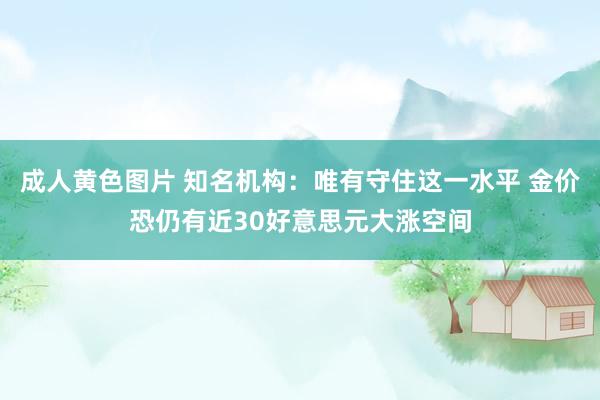 成人黄色图片 知名机构：唯有守住这一水平 金价恐仍有近30好意思元大涨空间