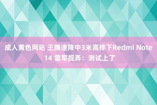 成人黄色网站 王腾速降中3米高摔下Redmi Note 14 雷军捉弄：测试上了