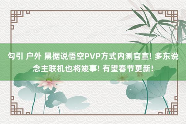 勾引 户外 黑据说悟空PVP方式内测官宣! 多东说念主联机也将竣事! 有望春节更新!