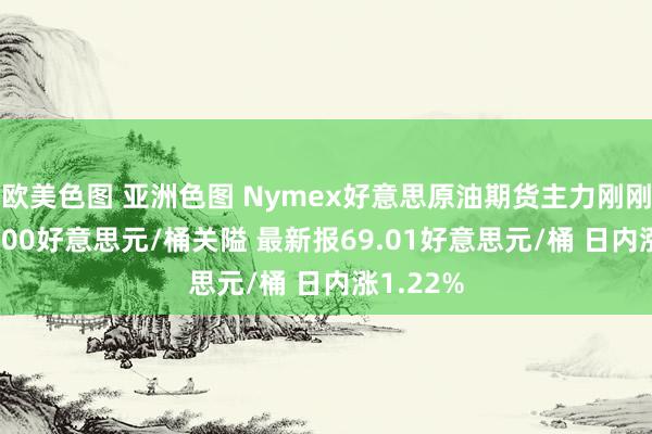 欧美色图 亚洲色图 Nymex好意思原油期货主力刚刚冲破69.00好意思元/桶关隘 最新报69.01好意思元/桶 日内涨1.22%