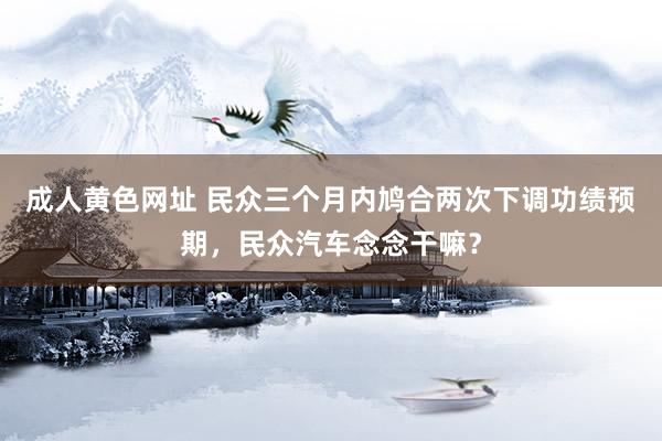 成人黄色网址 民众三个月内鸠合两次下调功绩预期，民众汽车念念干嘛？