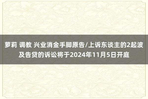 萝莉 调教 兴业消金手脚原告/上诉东谈主的2起波及告贷的诉讼将于2024年11月5日开庭