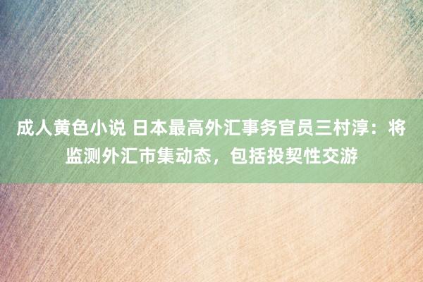 成人黄色小说 日本最高外汇事务官员三村淳：将监测外汇市集动态，包括投契性交游