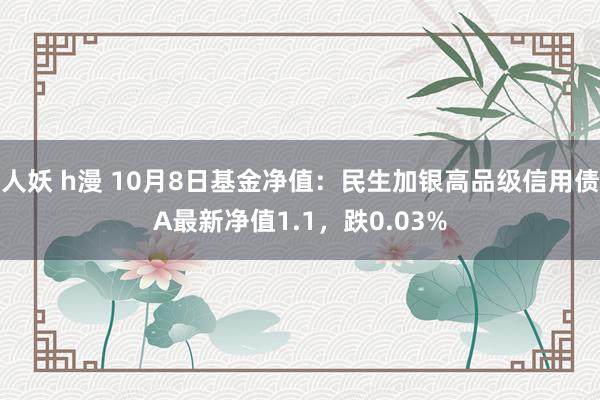 人妖 h漫 10月8日基金净值：民生加银高品级信用债A最新净值1.1，跌0.03%