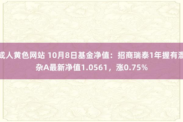 成人黄色网站 10月8日基金净值：招商瑞泰1年握有混杂A最新净值1.0561，涨0.75%