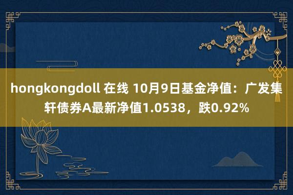 hongkongdoll 在线 10月9日基金净值：广发集轩债券A最新净值1.0538，跌0.92%