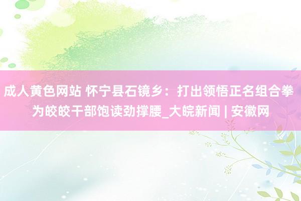 成人黄色网站 怀宁县石镜乡：打出领悟正名组合拳 为皎皎干部饱读劲撑腰_大皖新闻 | 安徽网