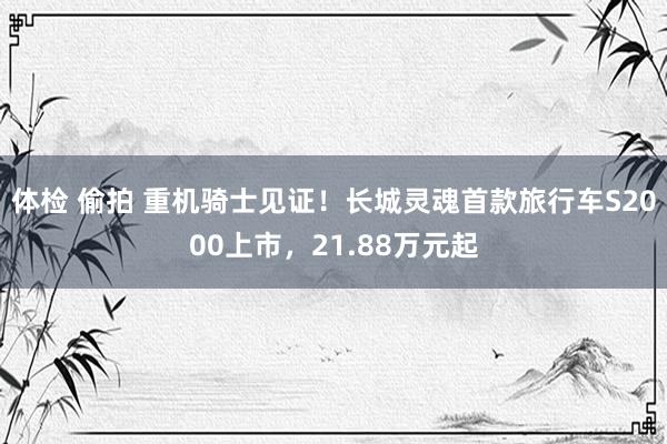 体检 偷拍 重机骑士见证！长城灵魂首款旅行车S2000上市，21.88万元起