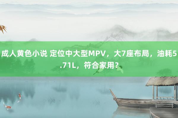 成人黄色小说 定位中大型MPV，大7座布局，油耗5.71L，符合家用？