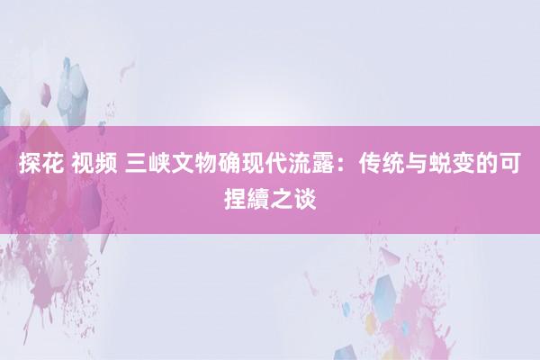 探花 视频 三峡文物确现代流露：传统与蜕变的可捏續之谈