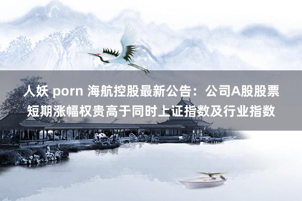 人妖 porn 海航控股最新公告：公司A股股票短期涨幅权贵高于同时上证指数及行业指数