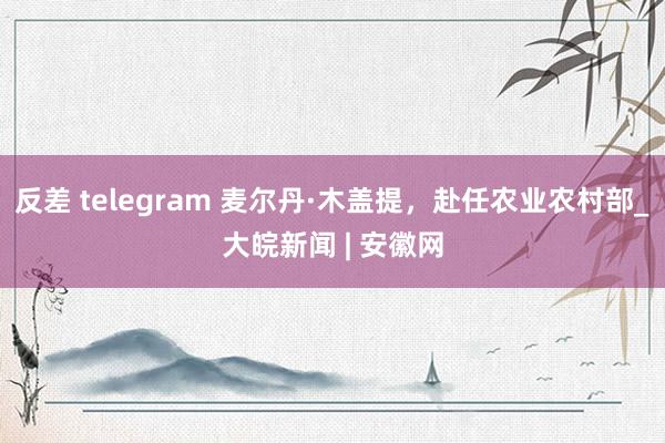 反差 telegram 麦尔丹·木盖提，赴任农业农村部_大皖新闻 | 安徽网