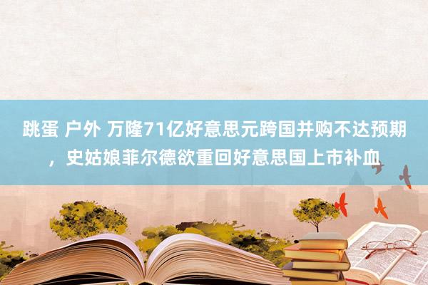 跳蛋 户外 万隆71亿好意思元跨国并购不达预期，史姑娘菲尔德欲重回好意思国上市补血