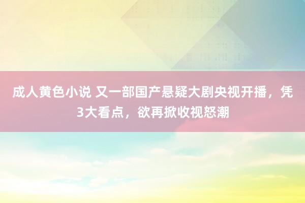 成人黄色小说 又一部国产悬疑大剧央视开播，凭3大看点，欲再掀收视怒潮