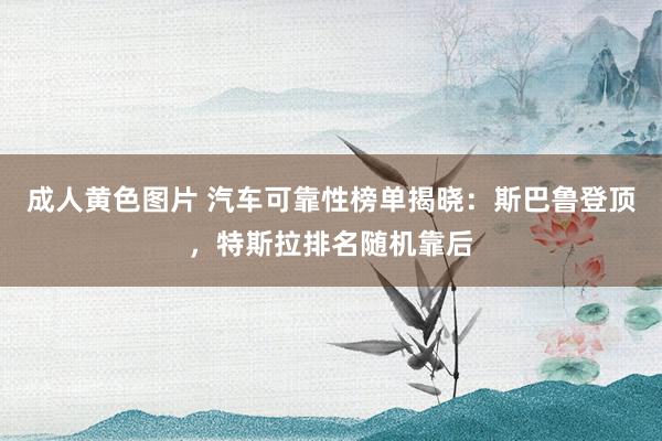 成人黄色图片 汽车可靠性榜单揭晓：斯巴鲁登顶，特斯拉排名随机靠后