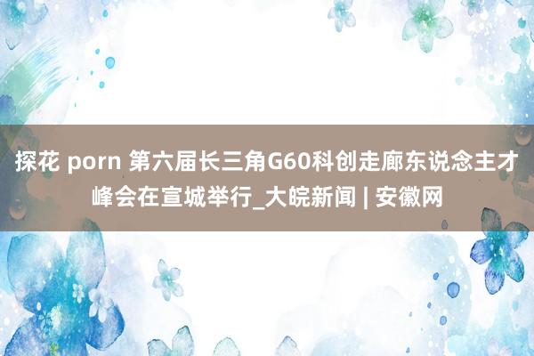 探花 porn 第六届长三角G60科创走廊东说念主才峰会在宣城举行_大皖新闻 | 安徽网