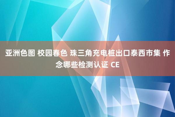 亚洲色图 校园春色 珠三角充电桩出口泰西市集 作念哪些检测认证 CE