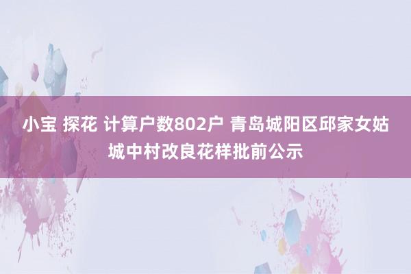 小宝 探花 计算户数802户 青岛城阳区邱家女姑城中村改良花样批前公示