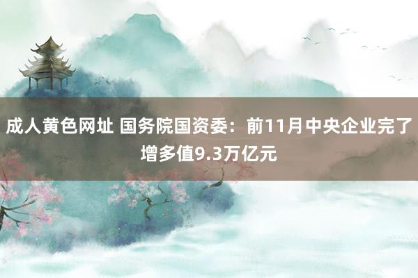 成人黄色网址 国务院国资委：前11月中央企业完了增多值9.3万亿元