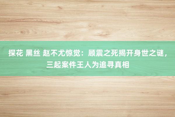 探花 黑丝 赵不尤惊觉：顾震之死揭开身世之谜，三起案件王人为追寻真相