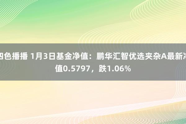 四色播播 1月3日基金净值：鹏华汇智优选夹杂A最新净值0.5797，跌1.06%