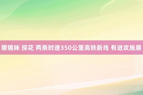 眼镜妹 探花 两条时速350公里高铁新线 有进攻施展