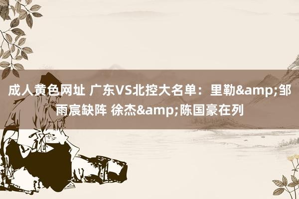 成人黄色网址 广东VS北控大名单：里勒&邹雨宸缺阵 徐杰&陈国豪在列