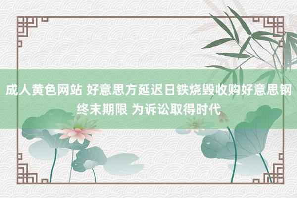 成人黄色网站 好意思方延迟日铁烧毁收购好意思钢终末期限 为诉讼取得时代