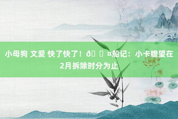 小母狗 文爱 快了快了！😤船记：小卡瞻望在2月拆除时分为止