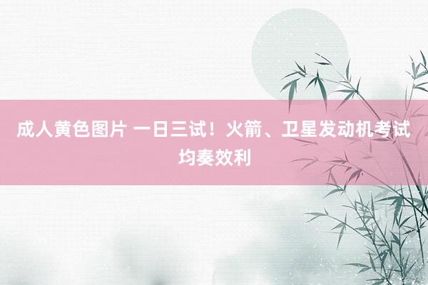 成人黄色图片 一日三试！火箭、卫星发动机考试均奏效利