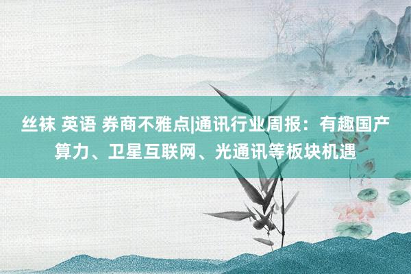 丝袜 英语 券商不雅点|通讯行业周报：有趣国产算力、卫星互联网、光通讯等板块机遇