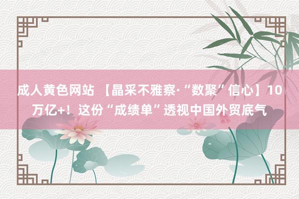 成人黄色网站 【晶采不雅察·“数聚”信心】10万亿+！这份“成绩单”透视中国外贸底气